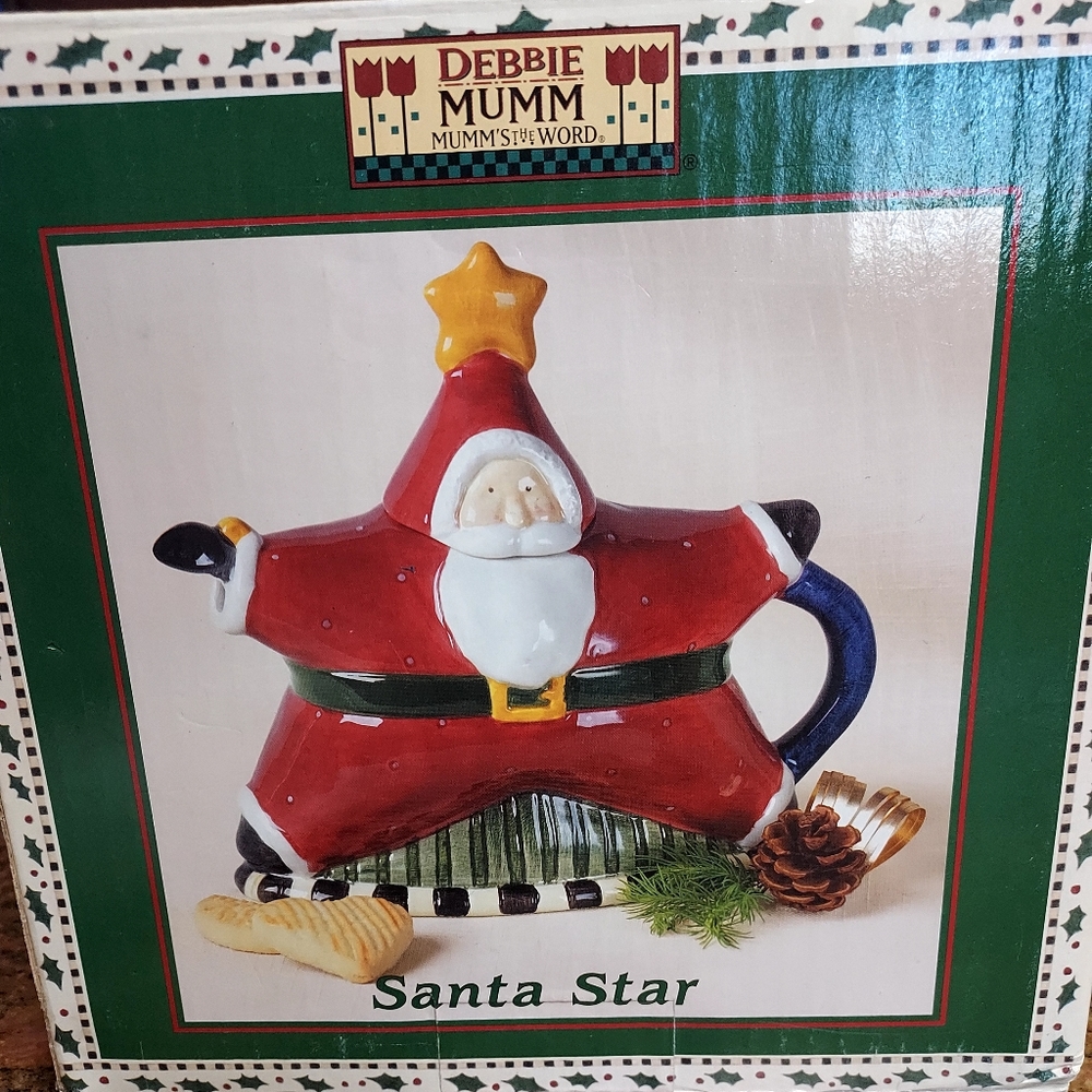 Santa Star Teapot by Debbie Mumm New......B103